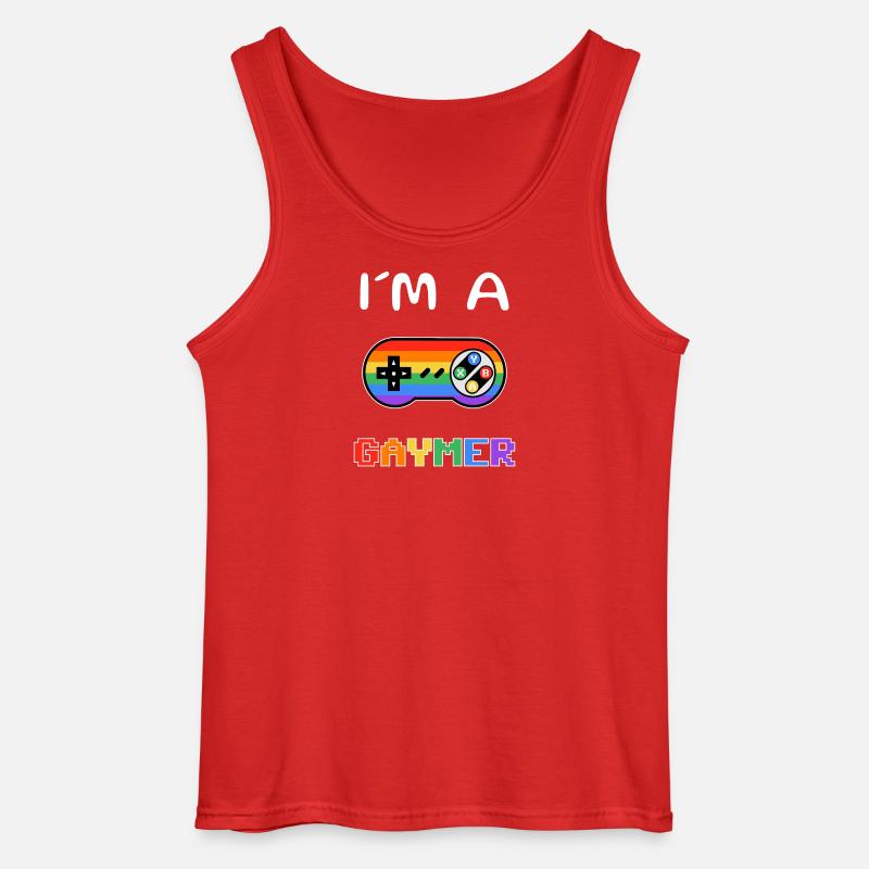 Pride Gaming Controller Motif - Gildan Men’s Tank Top - red