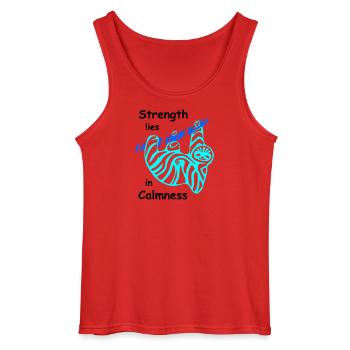 faultier calmness - Gildan Männer Tank Top - Rot - Vorne - AI Model Male 185 dark (185cm)