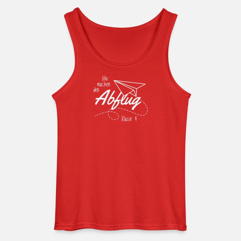 Abschlussshirt Grundschule Abflug - Gildan Männer Tank Top - Rot