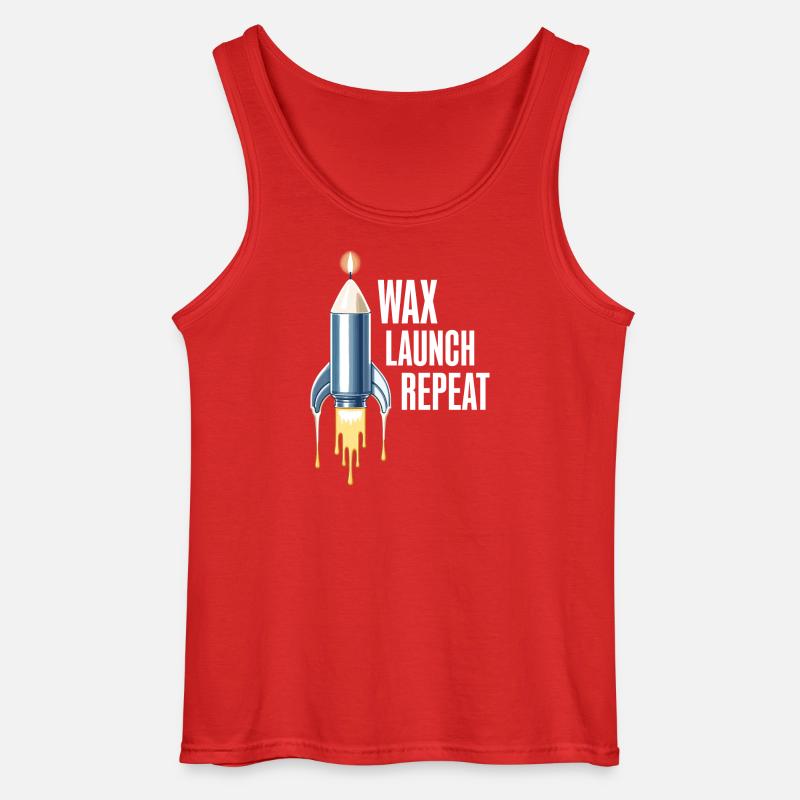 WAX Launch Repeat – Witziges Raketen-Kerzen-Design - Gildan Männer Tank Top - Rot