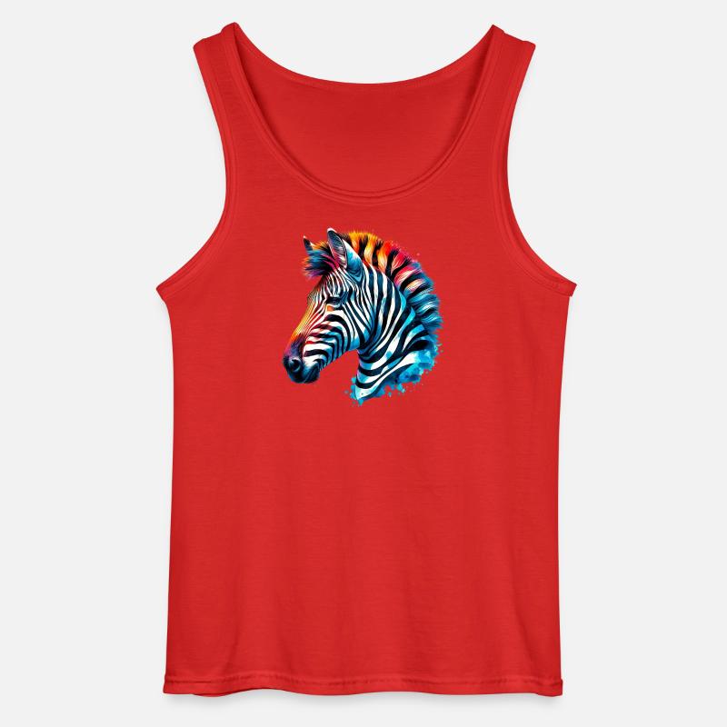 Zebra - Gildan Männer Tank Top - Rot