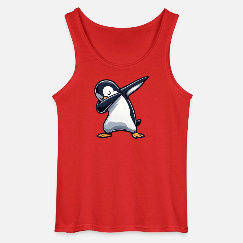 Penguin Dab Dabbing Cool Afslappet - Gildan tanktop til mænd - rød