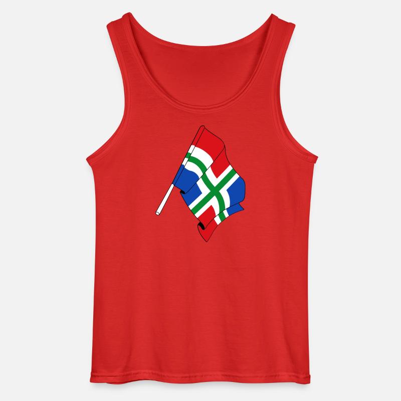 Flagge der Provinz Groningen - Gildan Männer Tank Top - Rot