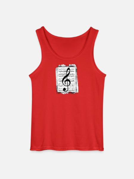Musical Note Music - Gildan Men’s Tank Top - red