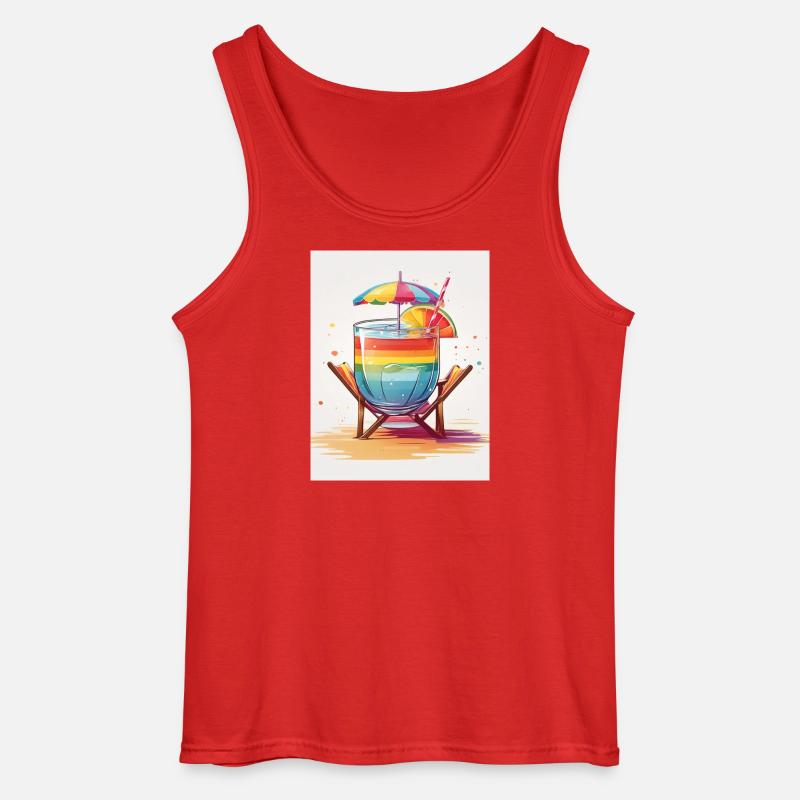 Regenbogen-Cocktail - Gildan Männer Tank Top - Rot
