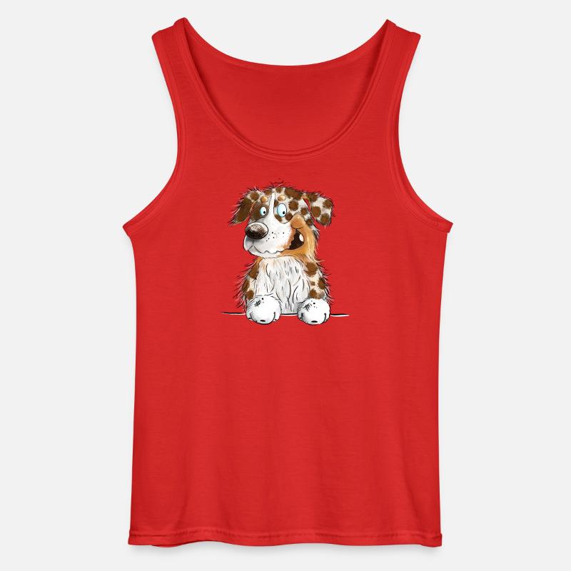 Funny Australian Shepherd Red Merle - Gildan Männer Tank Top - Rot