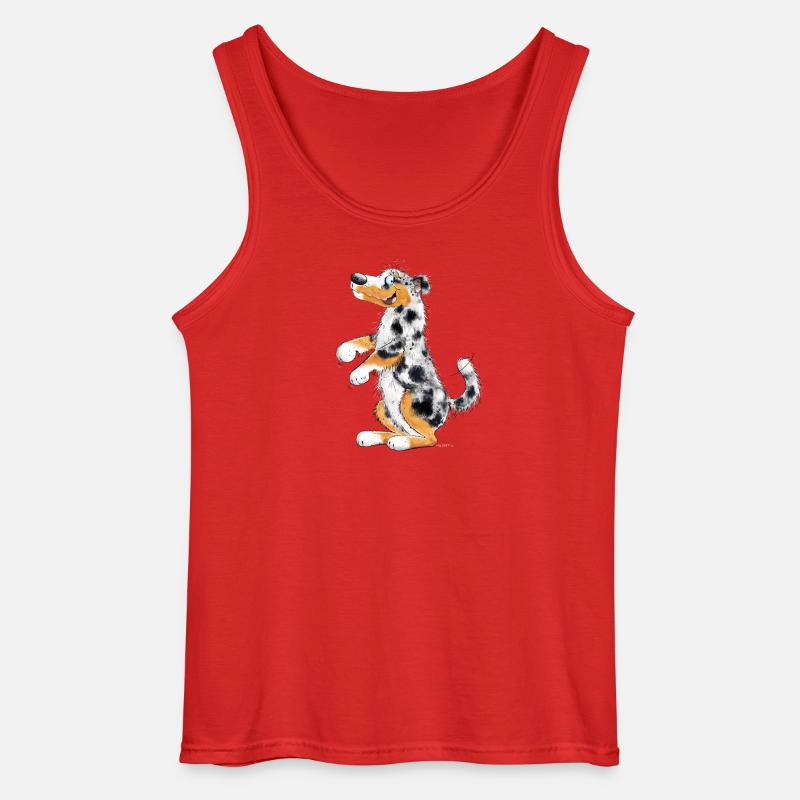 Funny Australian Shepherd - Gildan Männer Tank Top - Rot