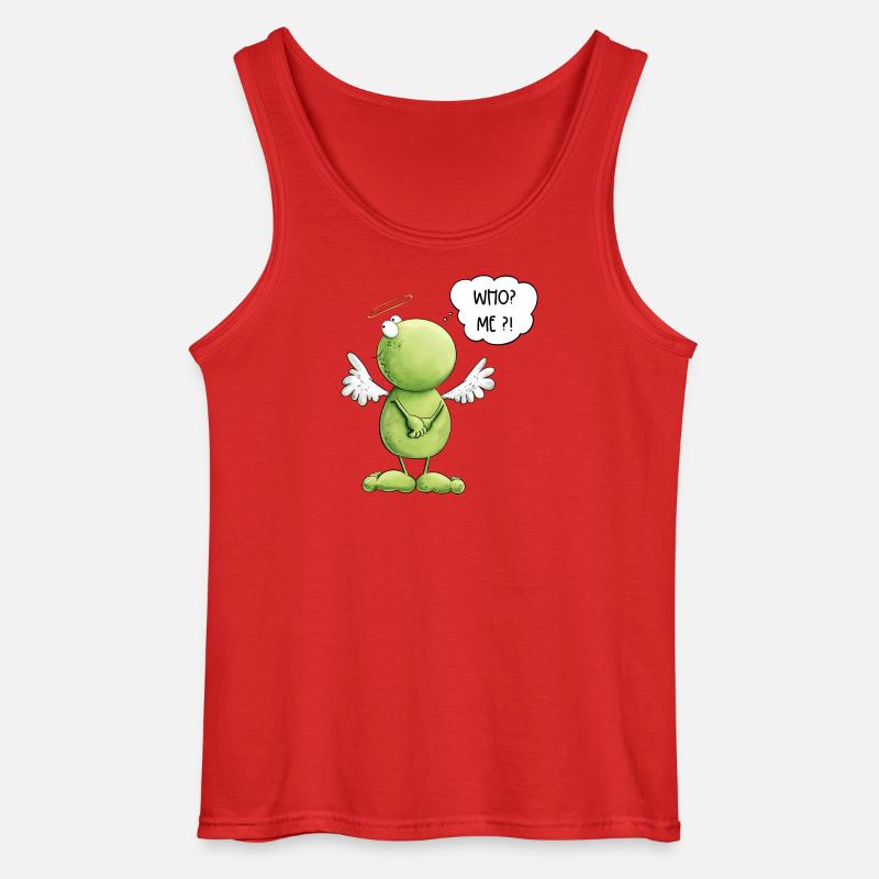 Frosch Engel Unschuld Who Me Spruch - Gildan Männer Tank Top - Rot