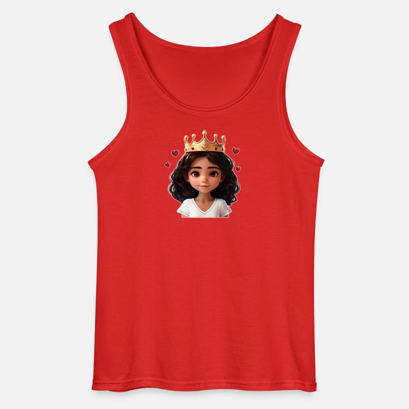 Süßes Mädchen mit Krone und Herzchen - Gildan Männer Tank Top - Rot