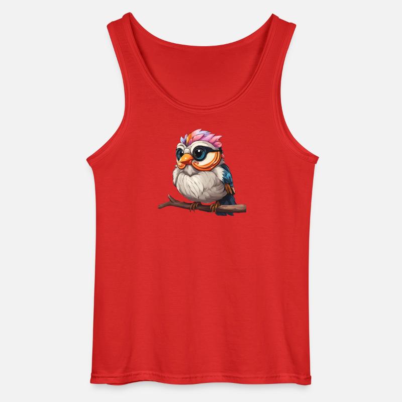 Lebendiges Spektakel der bunten Eule - Gildan Männer Tank Top - Rot