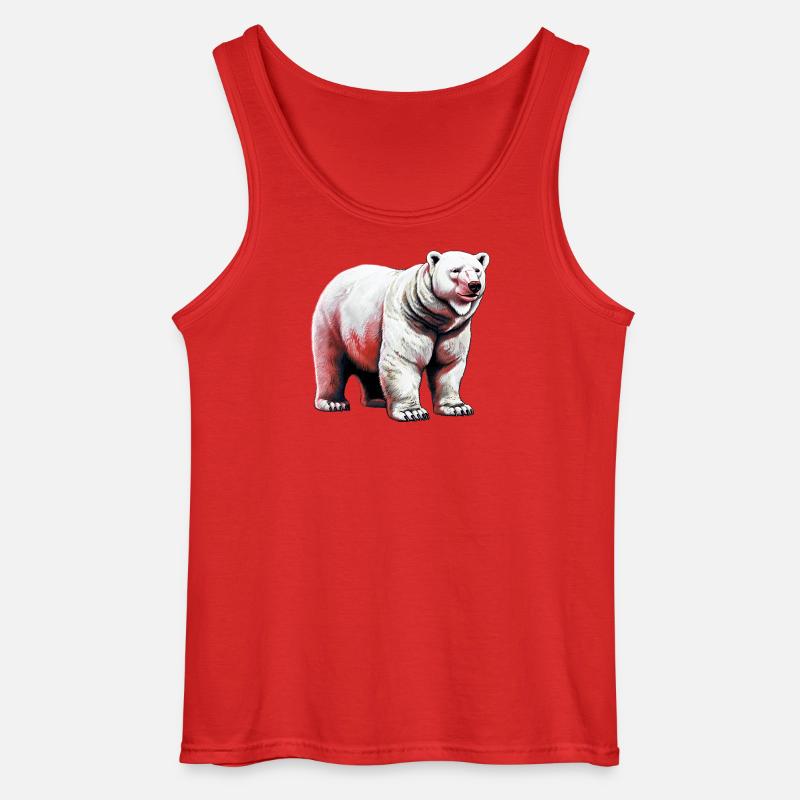 Weißer Eisbär - Gildan Männer Tank Top - Rot