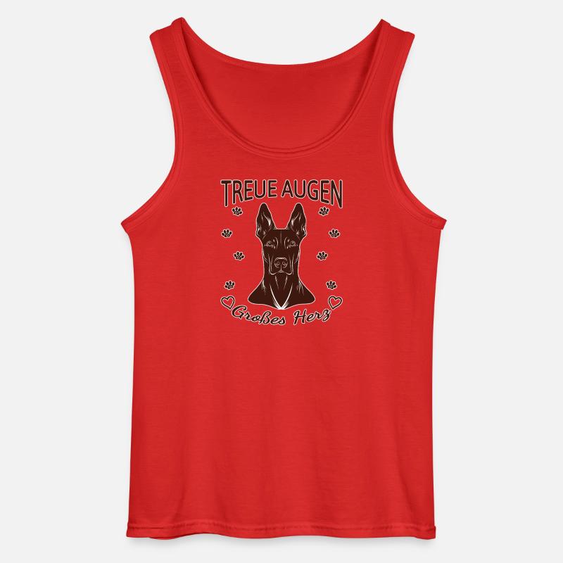 Dobermann Design – Herz & Treue Rust - Gildan Männer Tank Top - Rot