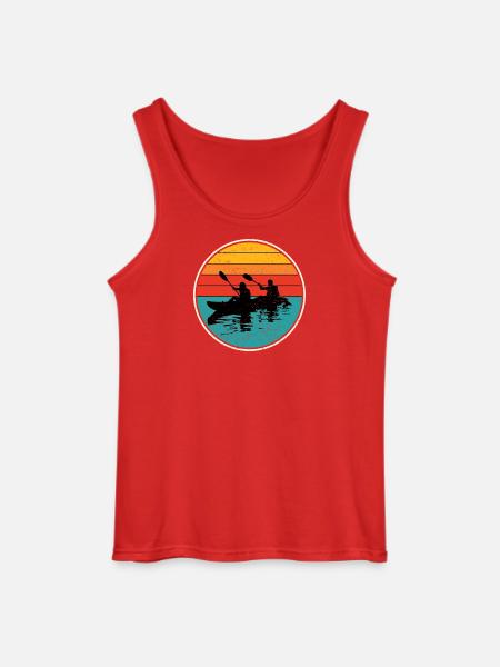 Sunset Kayak Duo Circle - Gildan Men’s Tank Top - red