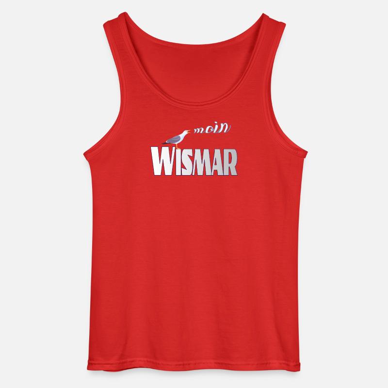 Wismar Möwe & Moin Ostsee - Gildan Männer Tank Top - Rot