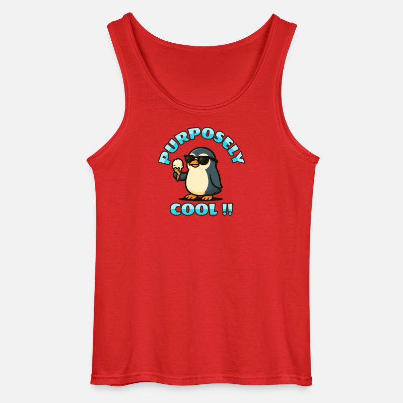 Cooler Pinguin mit Eis - Gildan Männer Tank Top - Rot