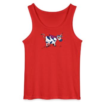 BAVARIAN UNICORN - Ski - Gildan Männer Tank Top - Rot - Vorne - AI Model Male 185 dark (185cm)