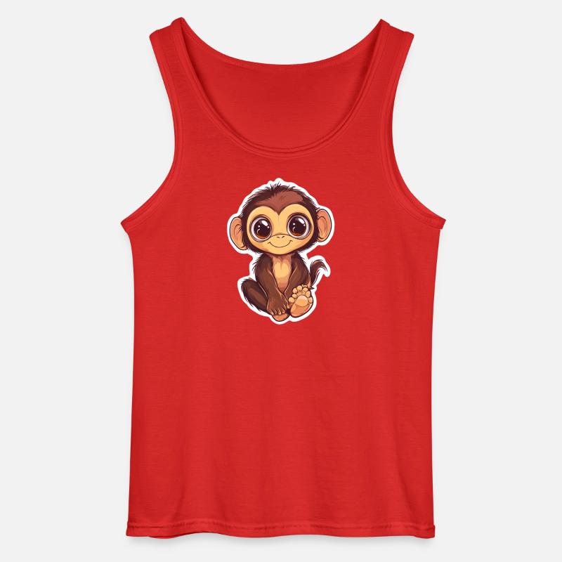 Affe Süsses Äffchen Geschenk für Affenfans - Gildan Männer Tank Top - Rot