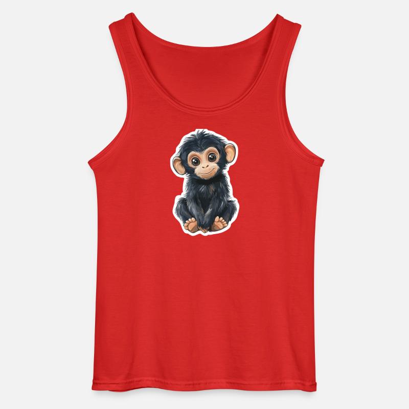 Affe Süsses Äffchen Geschenk für Affenfans - Gildan Männer Tank Top - Rot