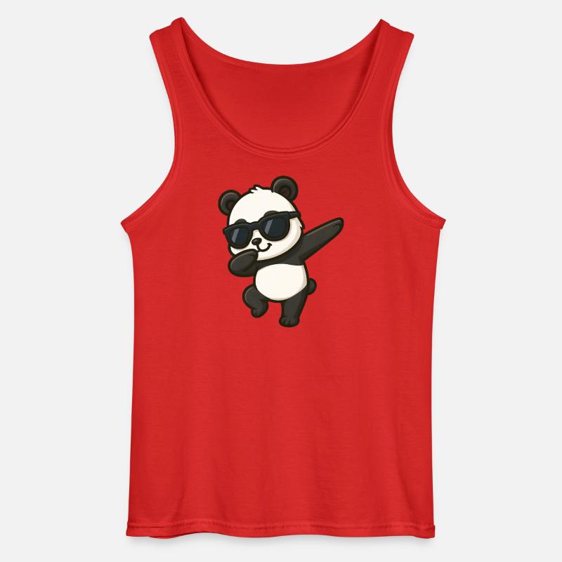Cool Panda Solglasögon Dans Dab Tecknad Barn - Gildan tanktopp herr - röd
