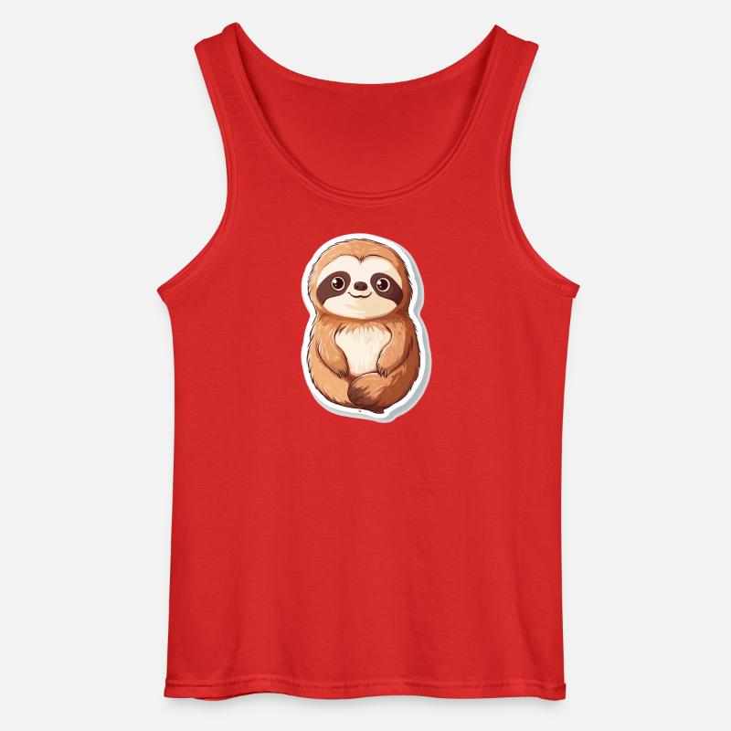 Faultier - Gildan Männer Tank Top - Rot