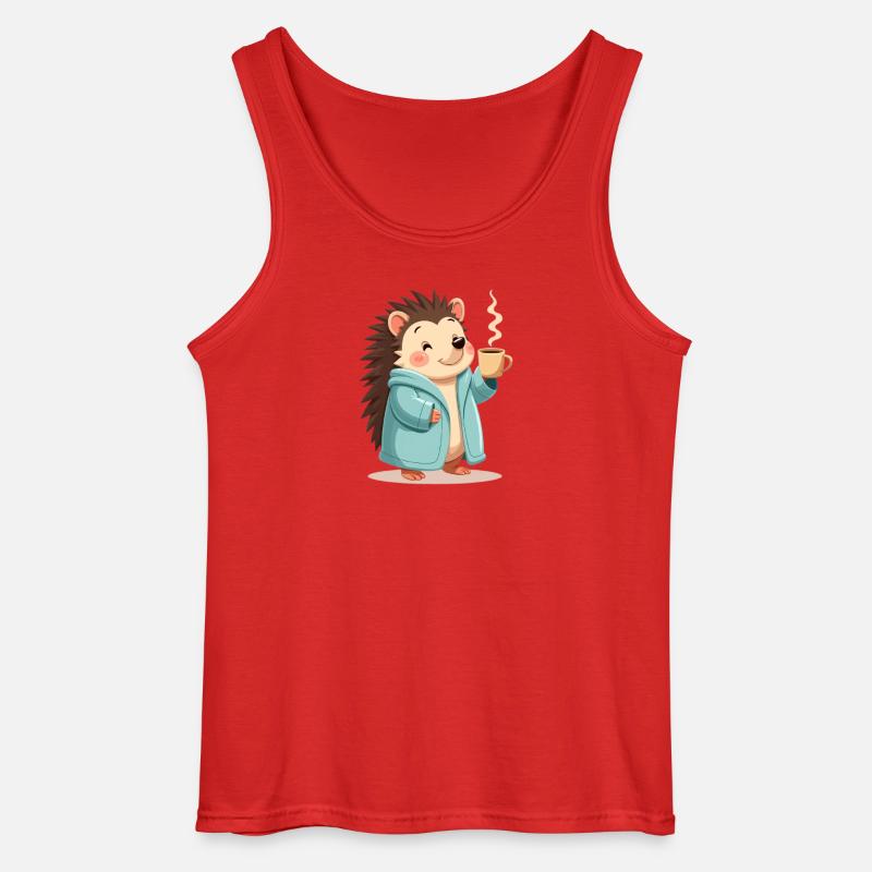 Hedgehog Mit Kaffee Pullover Design - Gildan Männer Tank Top - Rot