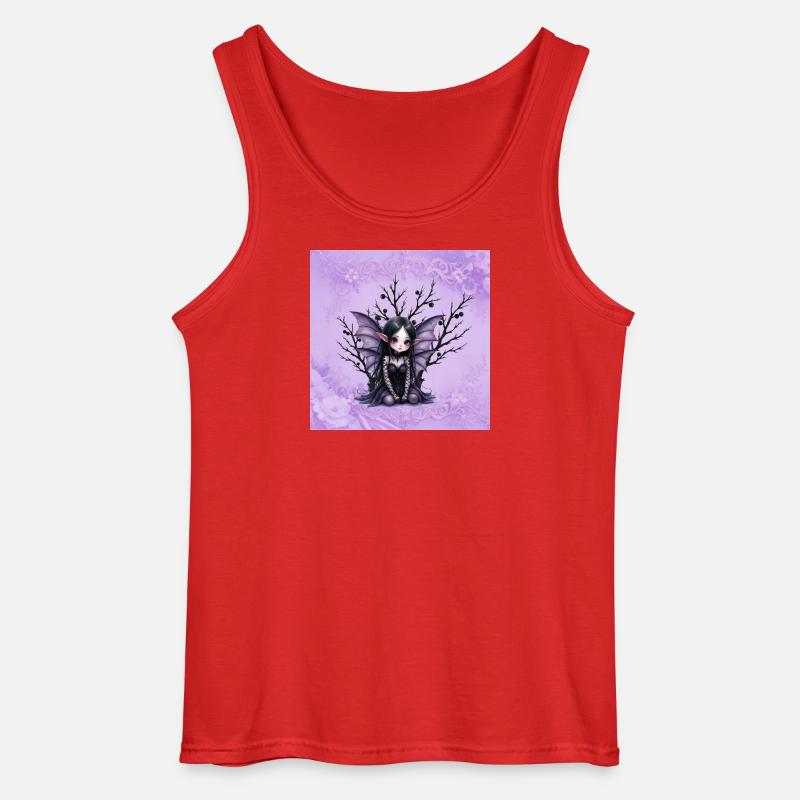 Vampir Fee Mädchen auf dunklem Baum - Gildan Männer Tank Top - Rot