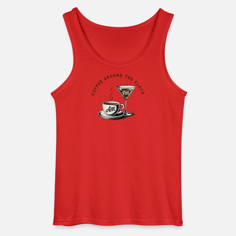 Kaffeepause, Coffee around the clock - Gildan Männer Tank Top - Rot