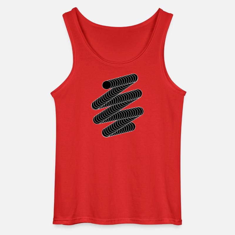 Modern Spiral Pattern Design - Gildan Men’s Tank Top - red