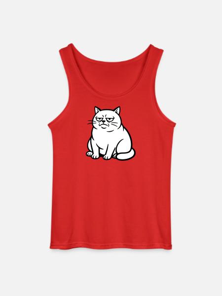 Bored cat - Gildan Men’s Tank Top - red