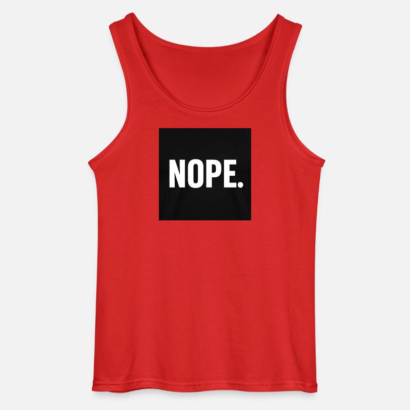 Minimalist NOPE Statement Design - Gildan Men’s Tank Top - red