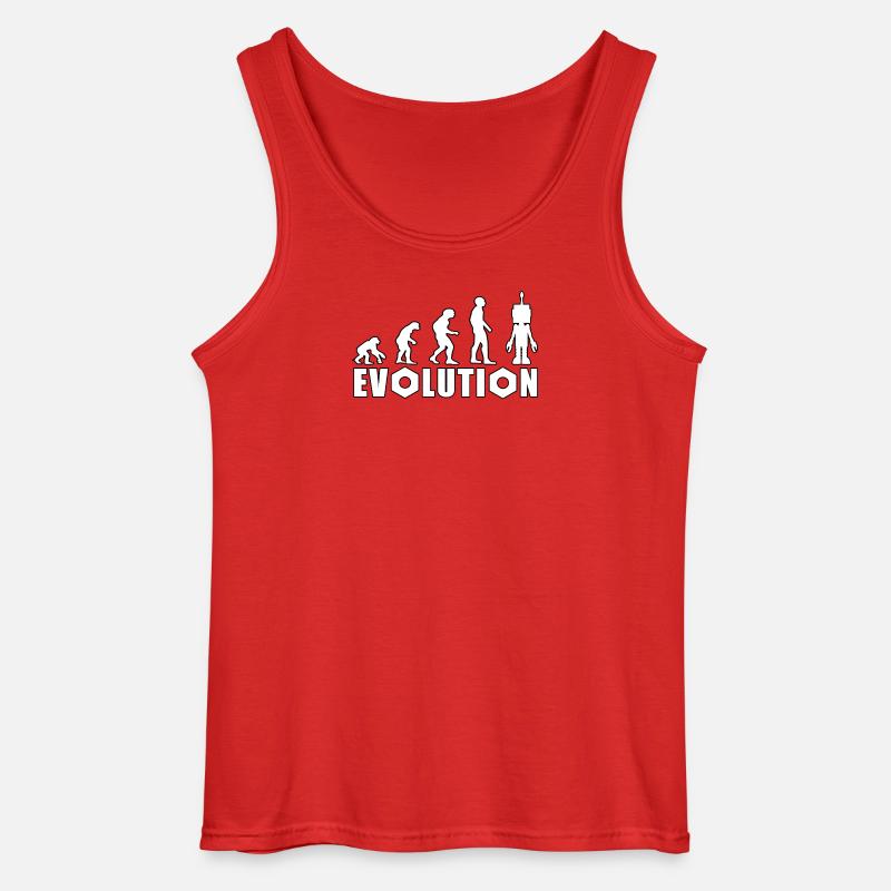 Evolution mit Roboterfigur Design - Gildan Männer Tank Top - Rot