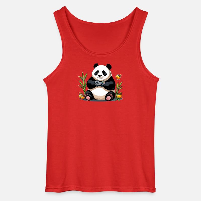 Chill Panda mit Gaming Controller - Gildan Männer Tank Top - Rot