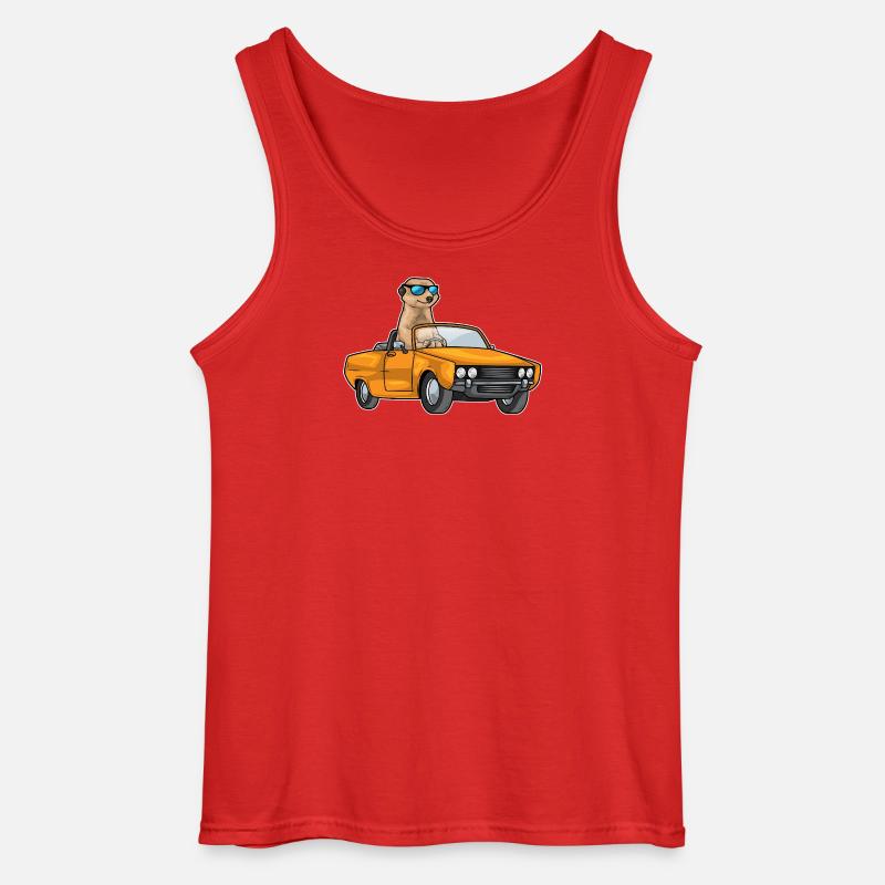 Erdmännchen Auto - Gildan Männer Tank Top - Rot