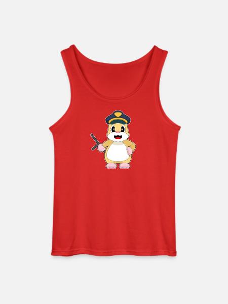 Hamster Policeman Baton Police - Gildan Men’s Tank Top - red