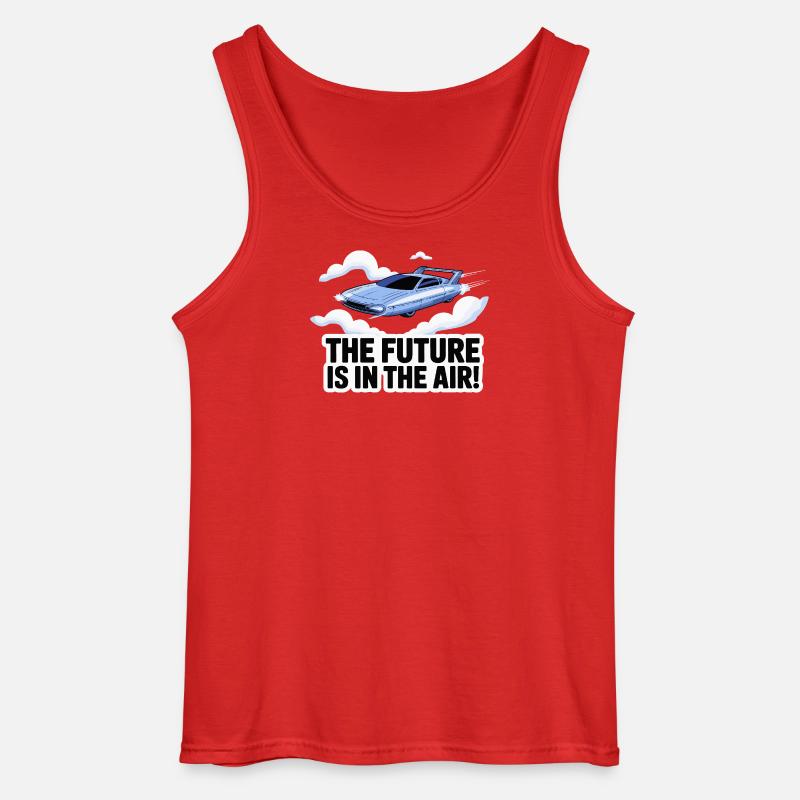 Retro-futuristisches fliegendes Autodesign - Gildan Männer Tank Top - Rot