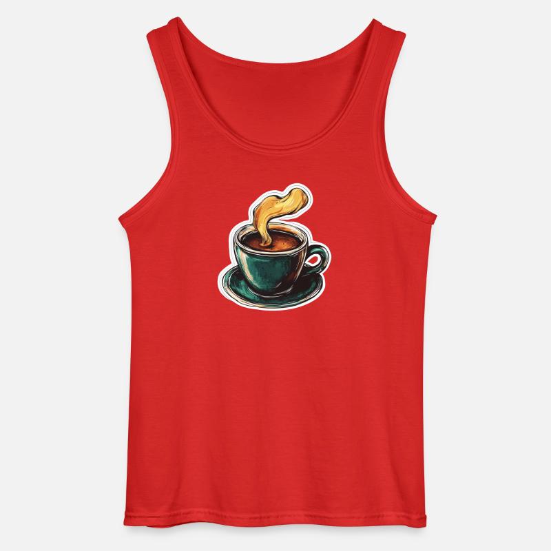 Kaffee - Gildan Männer Tank Top - Rot