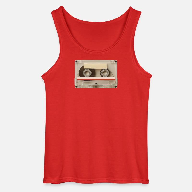Transparente Kassette – Retro Mixtape - Gildan Männer Tank Top - Rot