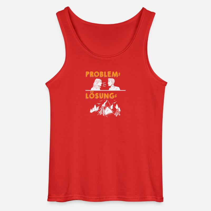 Camper Camping Caravan Saying - Gildan Men’s Tank Top - red