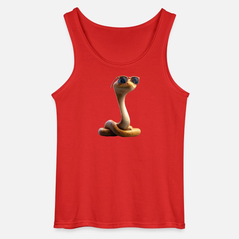 Schlange Python Kobra Klapperschlange Schlangen - Gildan Männer Tank Top - Rot