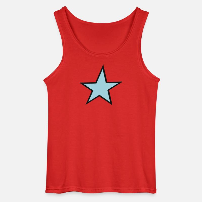 Heller blauer Stern mit schwarzem Rand - Gildan Männer Tank Top - Rot