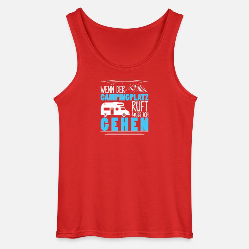 Camper Camping Wohnwagen Spruch - Gildan Männer Tank Top - Rot