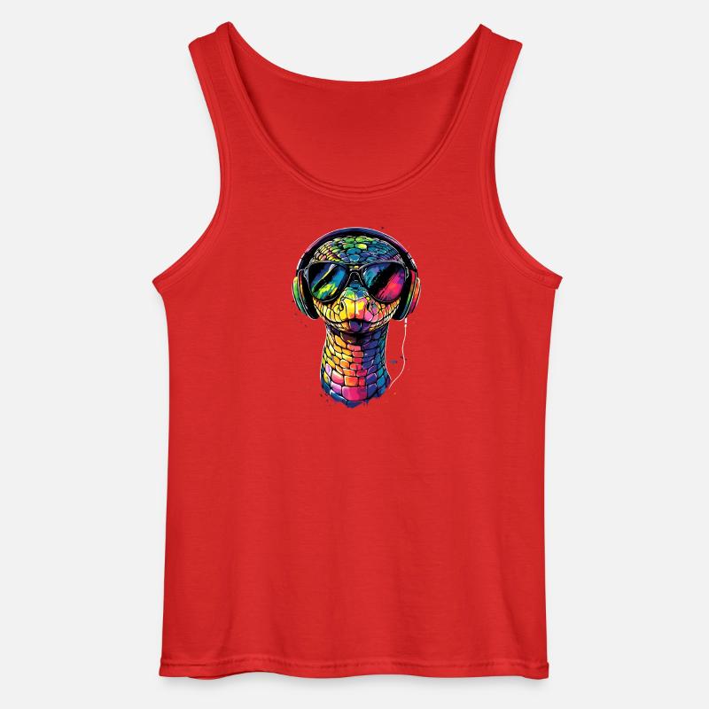 snake, python, cobra, rattlesnake, snakes - Gildan Men’s Tank Top - red