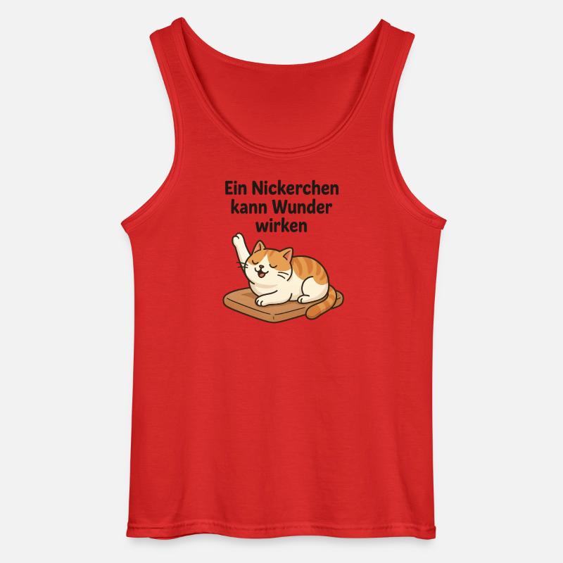 Witziges Kätzchen Nickerchen  - Gildan Männer Tank Top - Rot