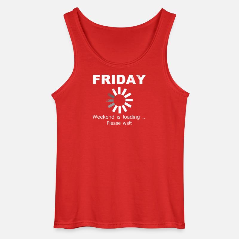 Friday Weekend Loading Spruch - Gildan Männer Tank Top - Rot