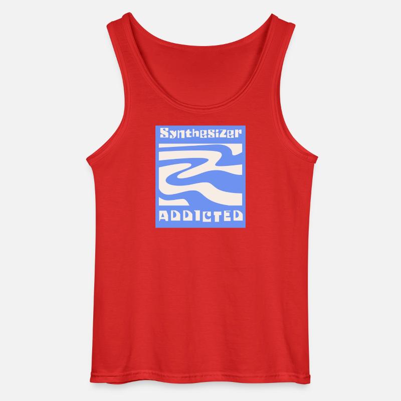 Synthesizer addicted Synth Modular - Gildan Männer Tank Top - Rot