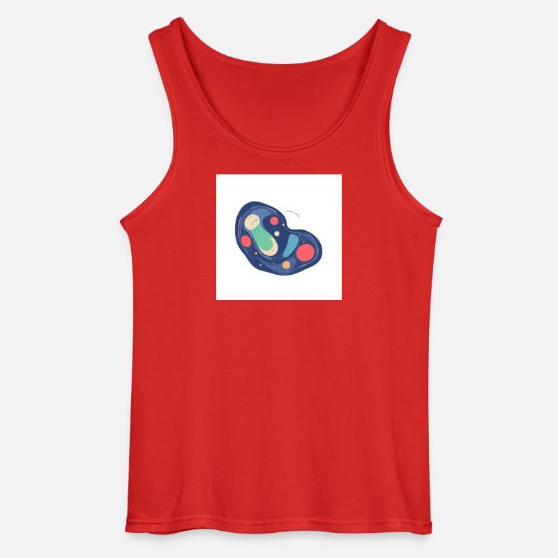 Abstract Cosmos Pattern in Blue - Gildan Men’s Tank Top - red