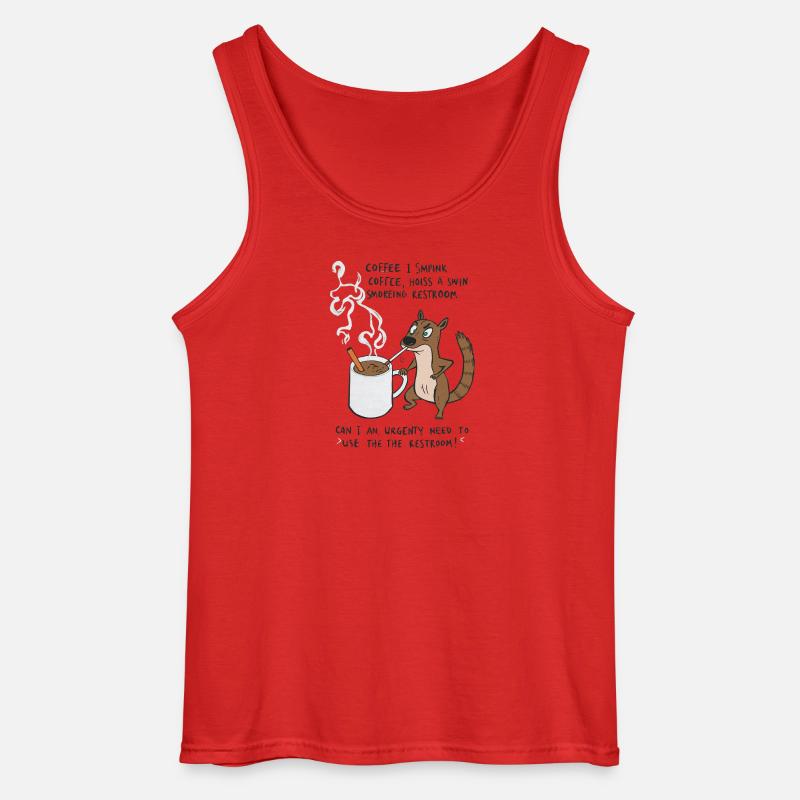 Kaffee Notfall Beutier Eichhörnchen Kippe  - Gildan Männer Tank Top - Rot