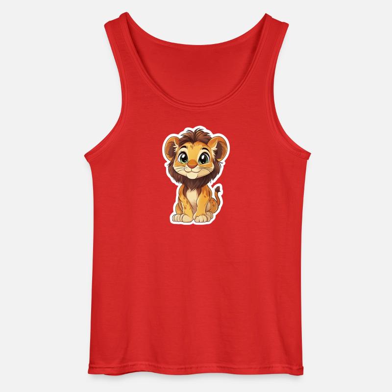 Löwe - Gildan Männer Tank Top - Rot