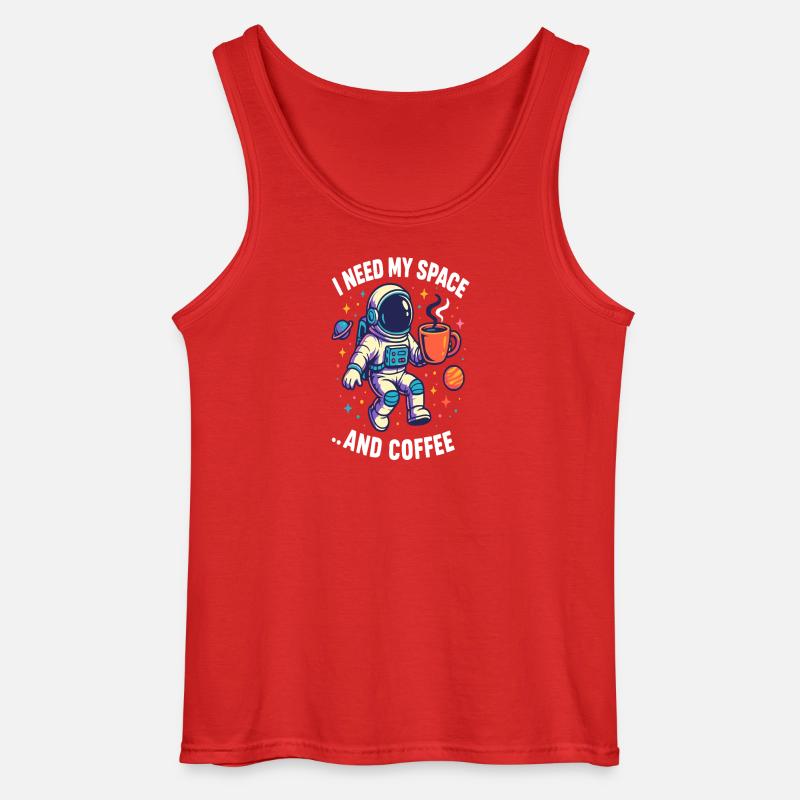 Astronaut mit Kaffee - Gildan Männer Tank Top - Rot