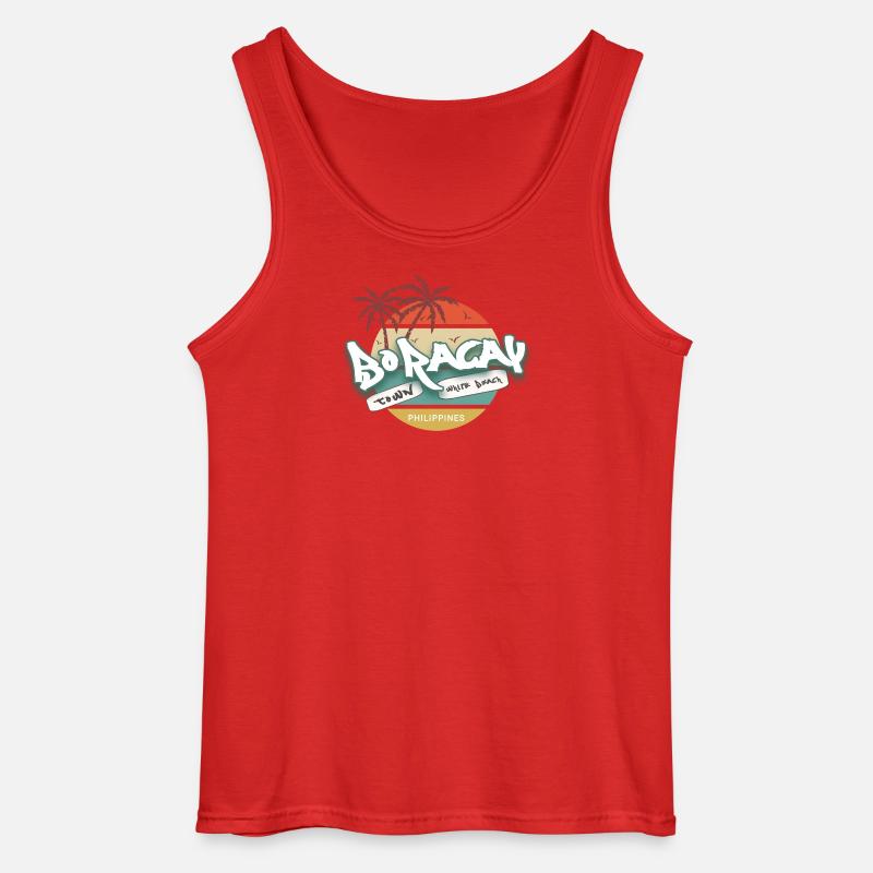BoRacay White Beach Philippines Sunset - Gildan Männer Tank Top - Rot